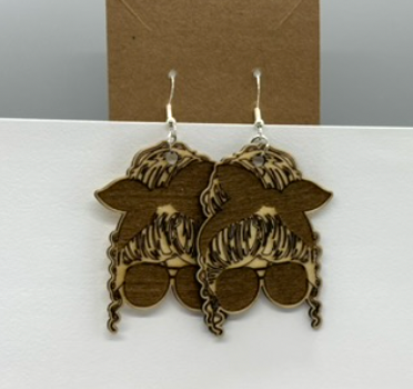 Small Messy Bun Mom Earrings