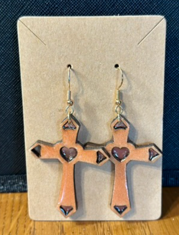 Glossy Cross Earrings