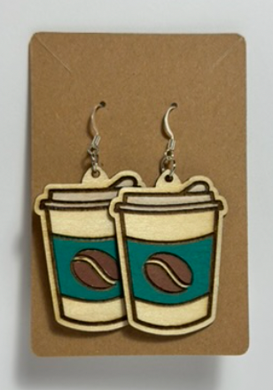 Large Coffee Cup Earrings